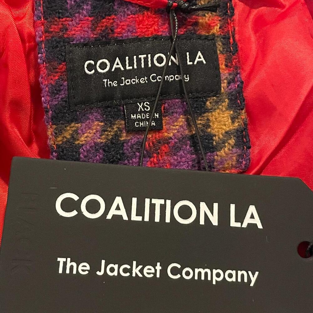 Red and Purple Plaid Coat - Picture 5 of 5